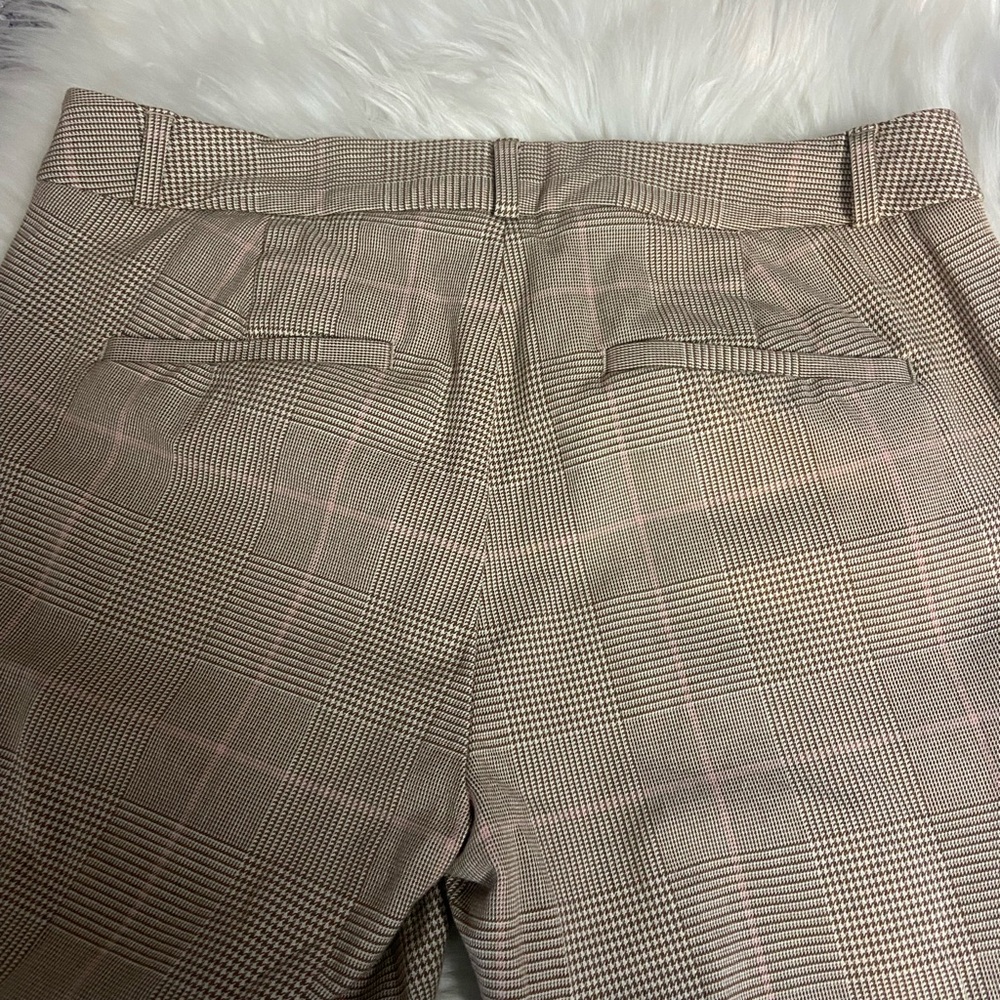 Banana Republic Sloan style Sz 8 Tan/Cream Plaid Women’s Dress Pants - Picture 3 of 9